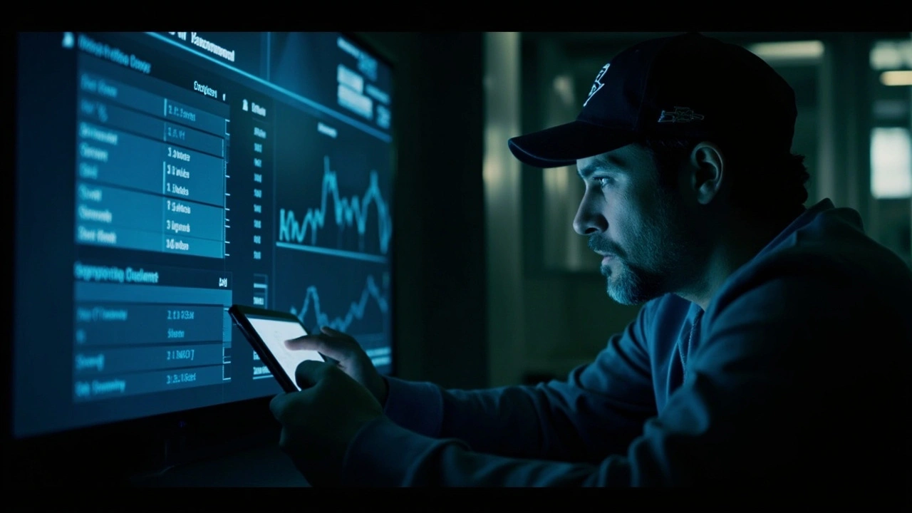 Cricket strategy session with coach reviewing differential picks on tablet CricGuru fantasy tips